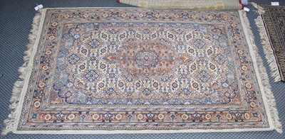 Lot 371 - Kashmir rug, the ivory Herati field with...