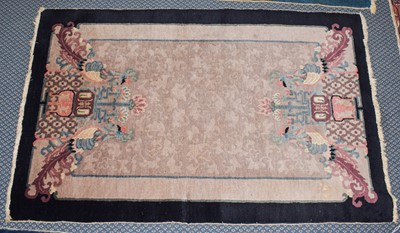 Lot 367 - A Chinese rug, the sky blue field with central...