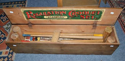 Lot 728 - L & B Ltd Regulation 'Scarboro' croquet set in a pine box