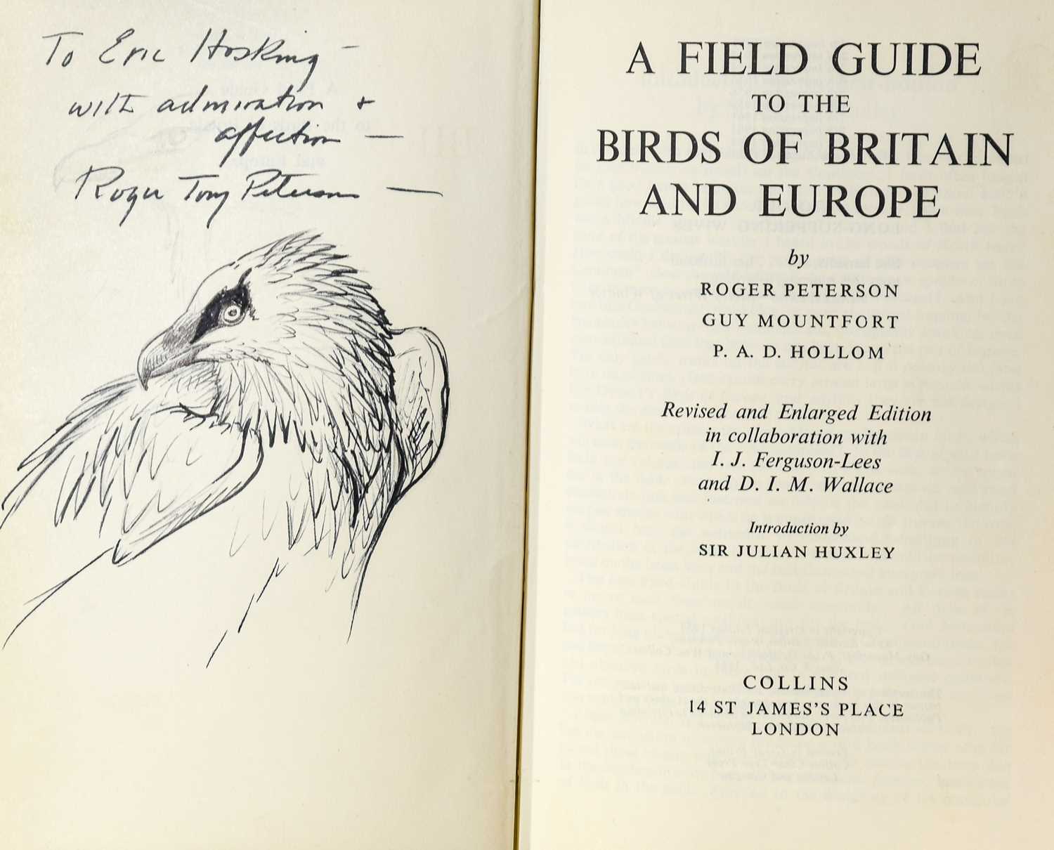 Lot 76 - Peterson (Roger Tory). A collection of his books inscribed to Eric Hosking, c.1950-60