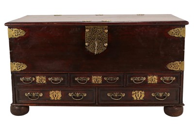 Lot 330 - A Good Dutch Colonial Hardwood and Brass-Bound...