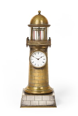 Lot 142 - A Rare Lighthouse Form Desk Timepiece, signed...