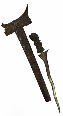 Lot 252 - A Balinese Kris, with 34cm four lok pamor...