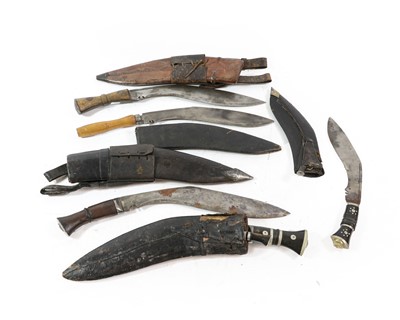 Lot 220 - A Nepalese Kukri, with steel bolster, blade...