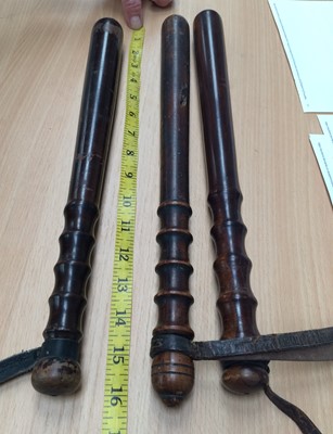 Lot 91 - A Rosewood Police Truncheon, with ring turned...