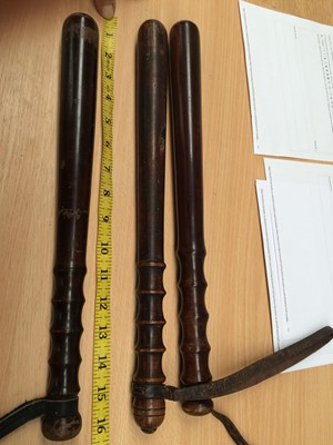 Lot 91 - A Rosewood Police Truncheon, with ring turned...
