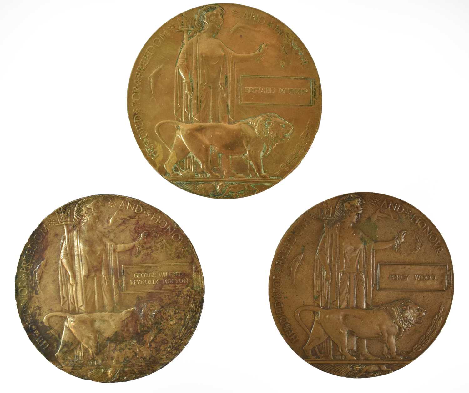 Lot 2 - Three First World War Memorial Plaques:- to...