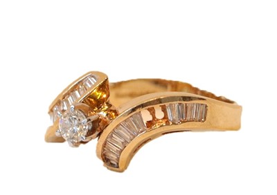 Lot 156 - A 9 carat gold diamond solitaire ring, the...