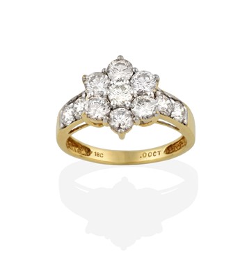 Lot 2318 - A Diamond Cluster Ring, the cluster formed of...