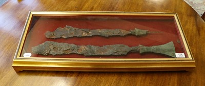 Lot 115 - Two Chinese bronze swords, in Han Dynasty...