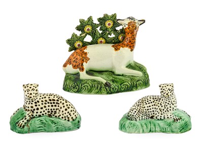 Lot 58 - A Pair of Creamware Figures of Leopards, circa...