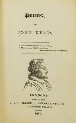 Lot 176 - Keats (John). Poems, London: C. & J. Ollier, 1817