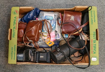 Lot 448 - Canon AV1 camera with FD f1.1.8 50mm and FD f4...