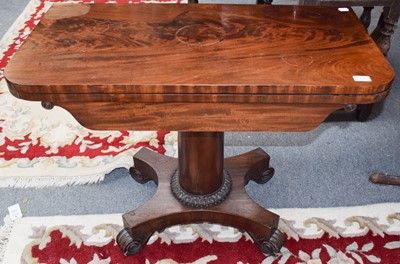 Lot 1223 - A Regency mahogany pillar card table with...