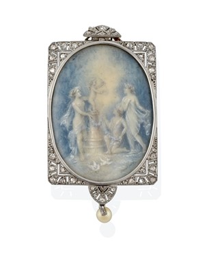 Lot 2262 - A French Belle Epoque Diamond and Pearl...
