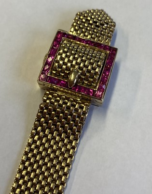 Lot 94 - A synthetic ruby watch/ bracelet, unmarked,...