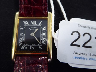 Lot 2210 - A Lady's Silver Plated Rectangular Wristwatch
