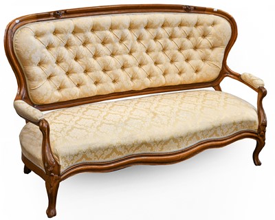 Lot 289 - A Victorian Walnut Framed Two-Seater Sofa,...