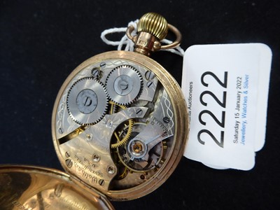 Lot 2222 - A 9 Carat Gold Open Faced Pocket Watch