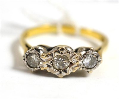 Lot 53 - An 18ct gold diamond three stone ring
