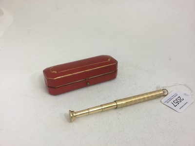 Lot 2057 - A George V Gold Propelling Container, by...