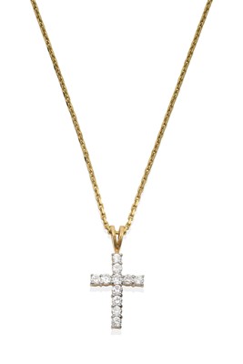 Lot 2368 - An 18 Carat Gold Diamond Cross Pendant on Chain