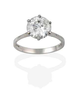 Lot 2363 - An 18 Carat White Gold Diamond Solitaire Ring,...