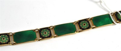 Lot 58 - A Norwegian enamelled bracelet by David Anderson