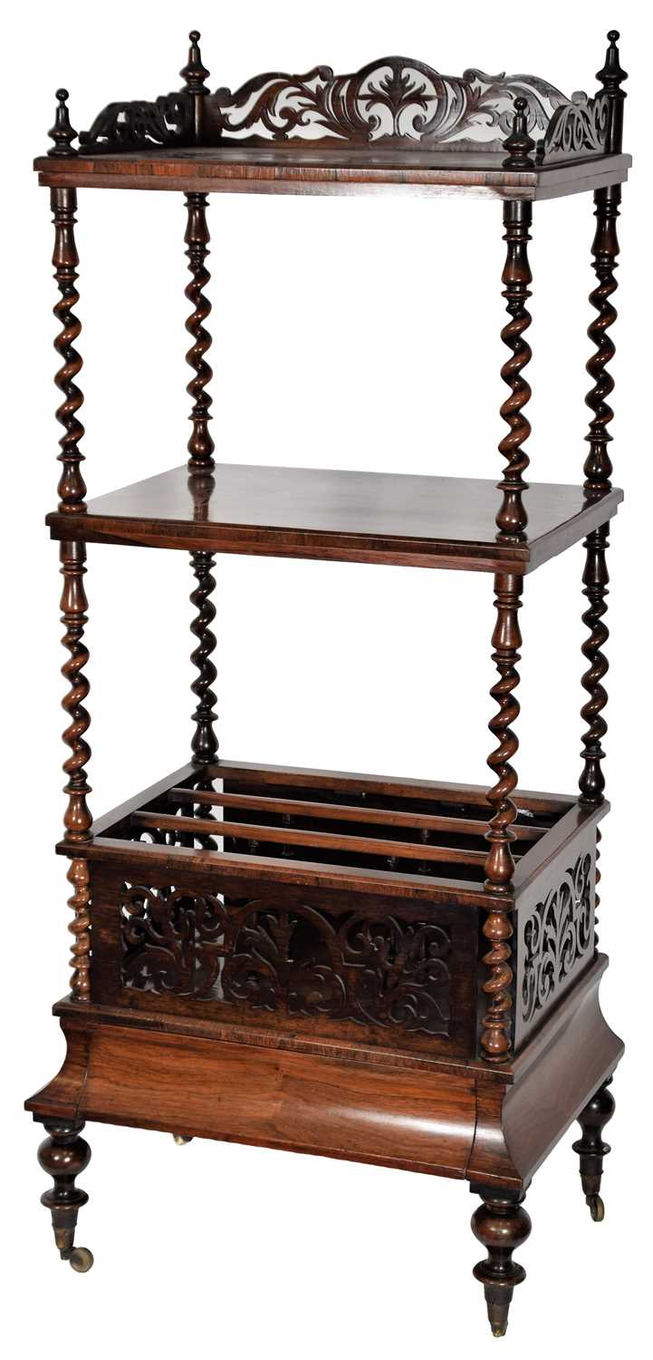 Lot 285 - An Early Victorian Rosewood Three-Tier...