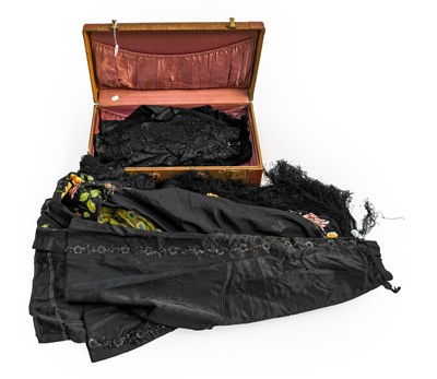 Lot 2028 - Late 19th Century Black Silk Costume,...