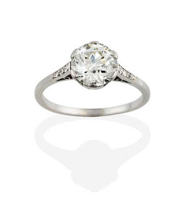 Lot 2374 - A Diamond Solitaire Ring, the old cut diamond...