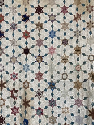 Lot 2125 - 19th Century Cotton Patchwork Bed Cover,...