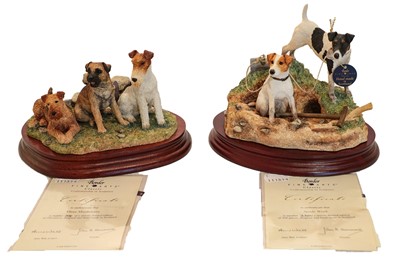 Lot 77 - Border Fine Arts 'Three Musketeers' (Lakeland Fell, Border and Wire-haired Terriers)