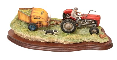 Lot 28 - Border Fine Arts 'Hay Turning' (Massey Ferguson Tractor and Wuffler)