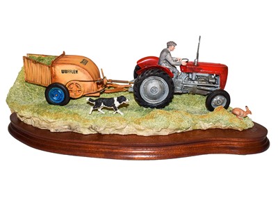 Lot 27 - Border Fine Arts 'Hay Turning' (Massey Ferguson Tractor and Wuffler)