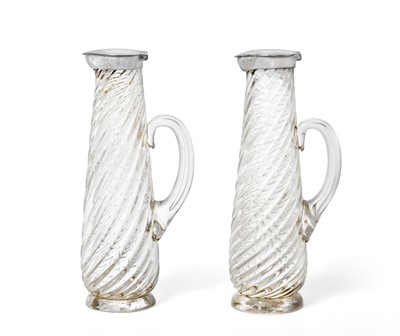 Lot 2118 - A Pair of Victorian Silver-Mounted Glass...