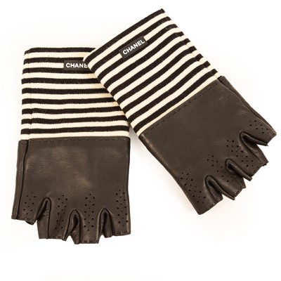 Lot 3006 - Pair of Chanel Black Fingerless Gloves, in...