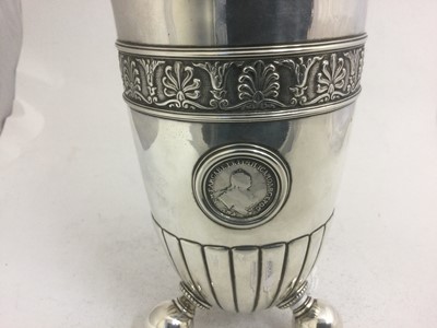 Lot 2068 - A Russian Silver Vase, by Faberge, With...
