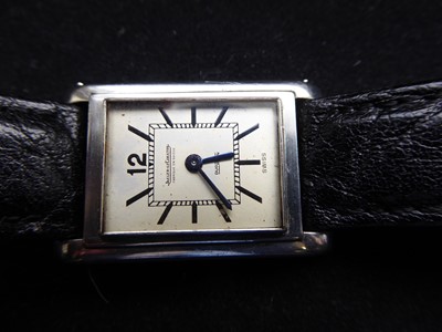 Lot 2239 - A Rectangular Back Winding Wristwatch, signed...