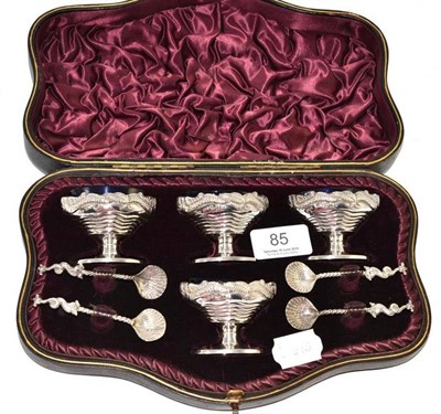 Lot 85 - Cased set of four silver salts