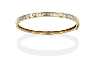 Lot 2375 - A Diamond Hinged Bangle