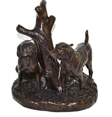 Lot 91 - A modern bronze dog group