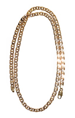 Lot 116 - A fancy link necklace, stamped '375', length 63cm