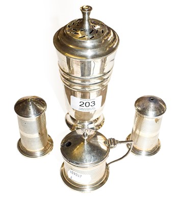 Lot 203 - A George V silver sugar caster by S...