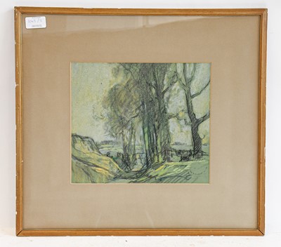 Lot 384 - P Colson (20th century), A woodland view,...