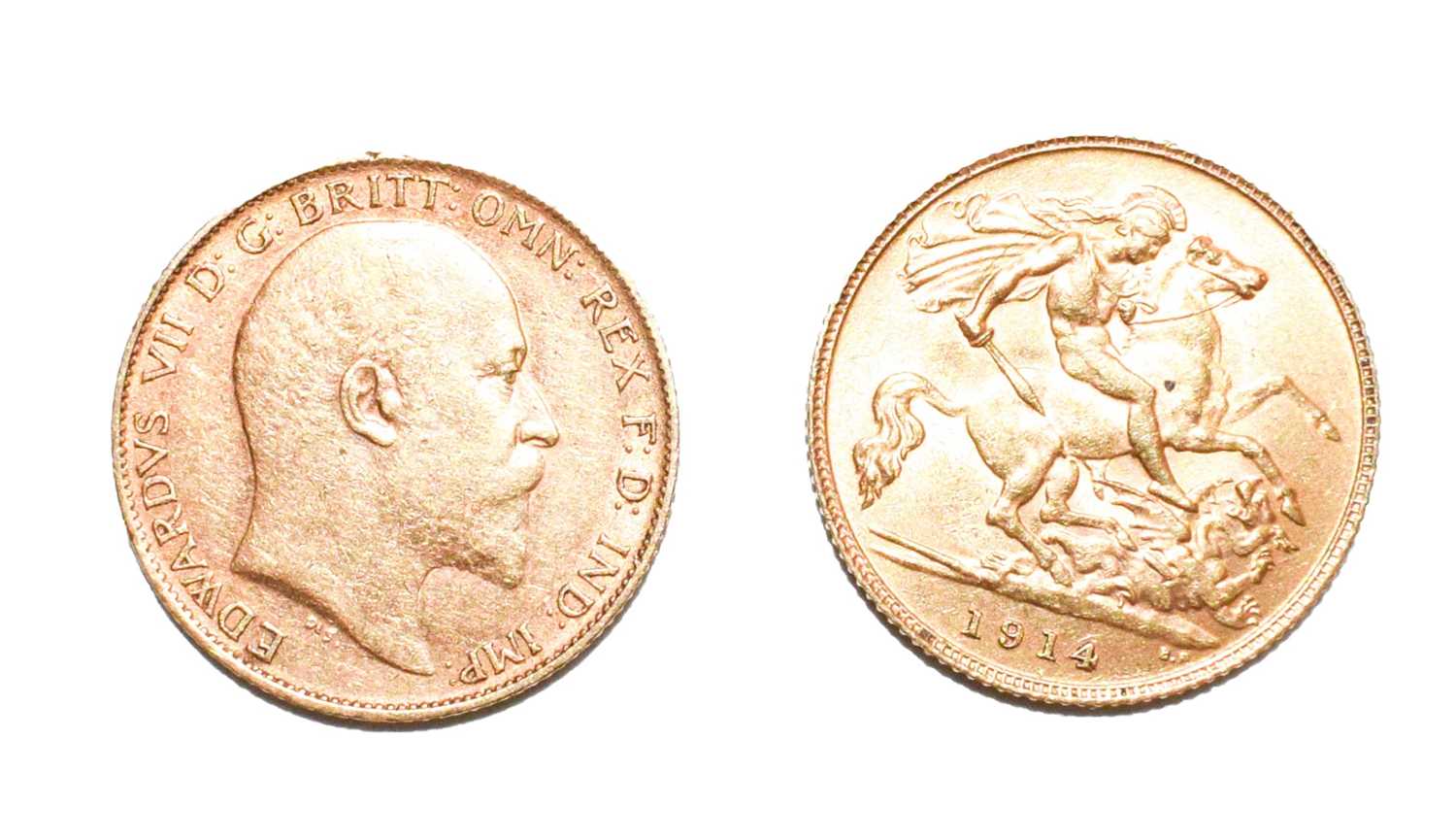 Lot 97 - Two gold half sovereigns dated 1902 and 1914