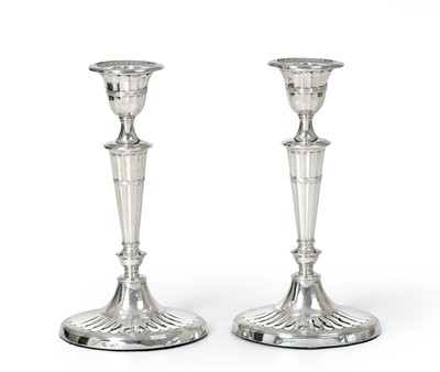 Lot 2107 - A Pair of George V Silver Candlesticks, by...
