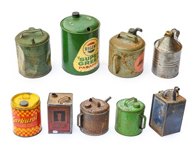 Lot 134 - Nine Assorted Vintage Oil/Fuel Cans, to...