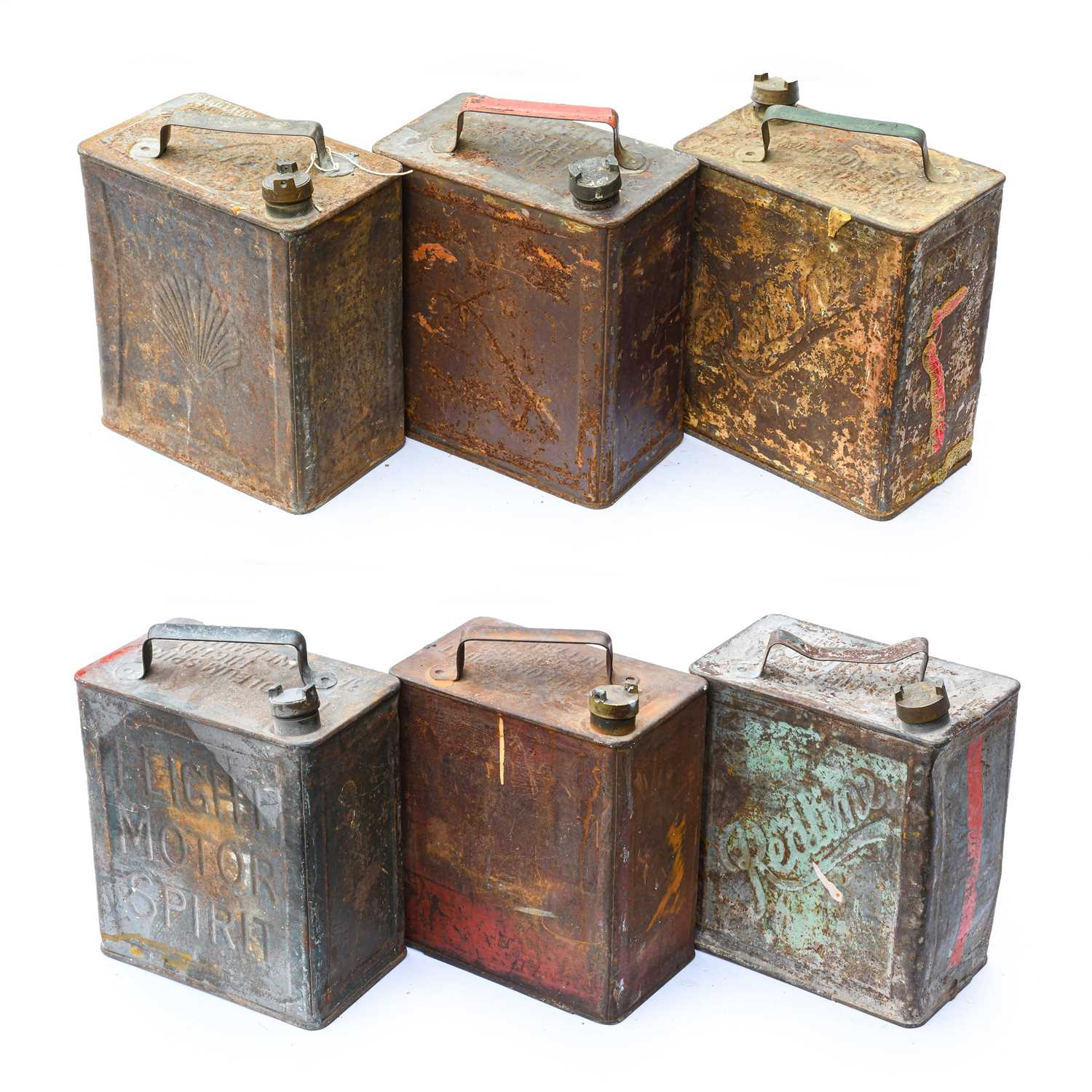 Lot 79 - Six Vintage 2-Gallon Fuel Cans, to include...
