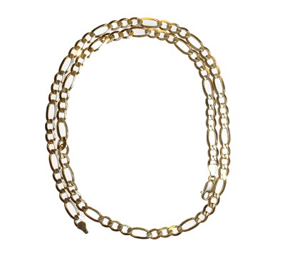 Lot 186 - A figaro link necklace, stamped '375', length...